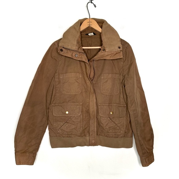 J. Crew Jackets & Coats J Crew Brown Twill Bomber Jacket Size 8 Poshmark
